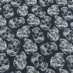 1 Yard Chaos Skull Black Grey Cotton Fabric Concord House Halloween CP60104